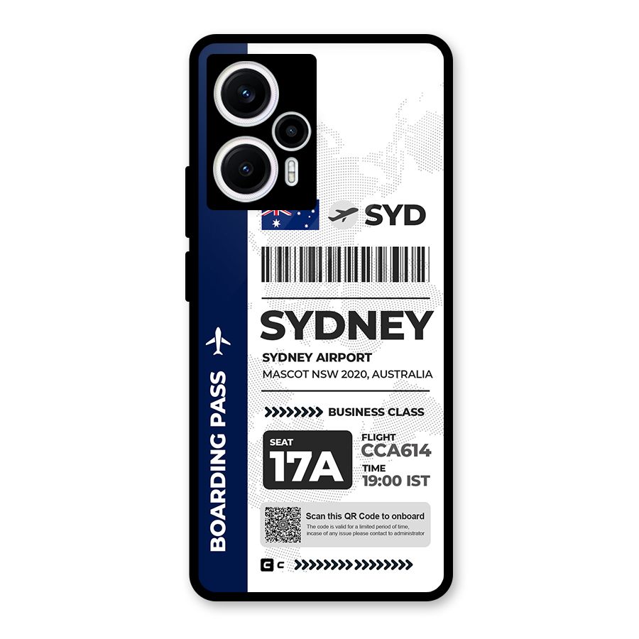 International Boarding Pass Sydney Back Case for Poco F5