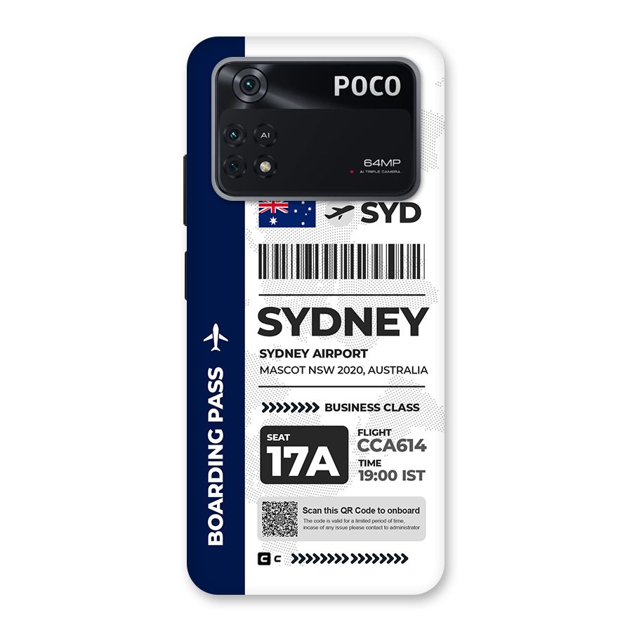 International Boarding Pass Sydney Back Case for Poco M4 Pro 4G