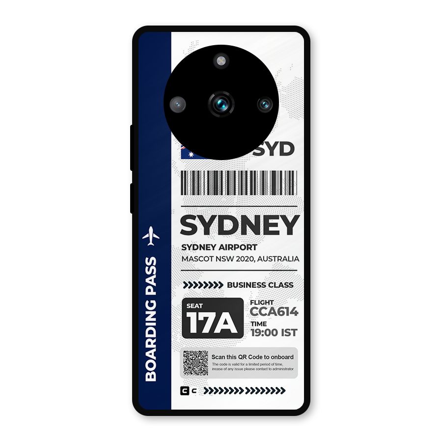 International Boarding Pass Sydney Metal Back Case for Realme 11 Pro