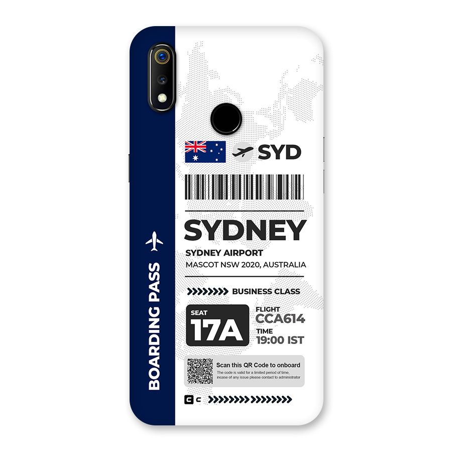 International Boarding Pass Sydney Back Case for Realme 3