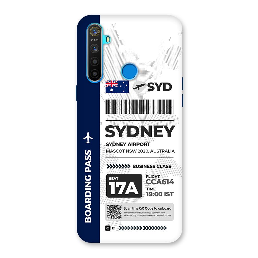 International Boarding Pass Sydney Back Case for Realme 5