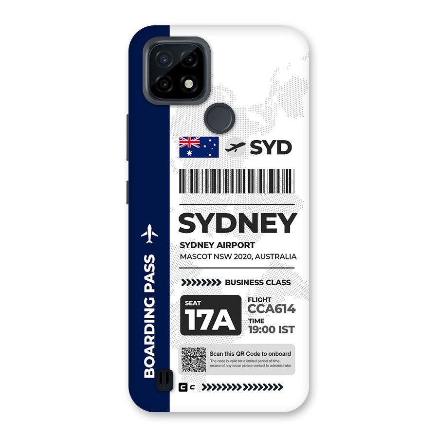 International Boarding Pass Sydney Back Case for Realme C21