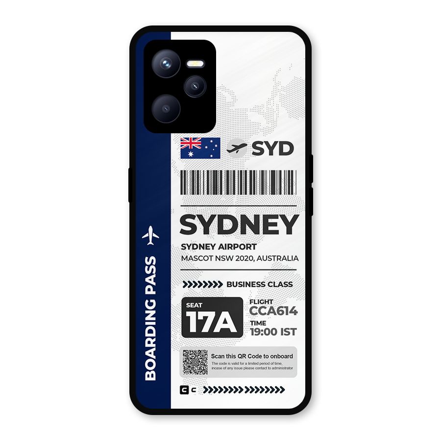 International Boarding Pass Sydney Metal Back Case for Realme C35