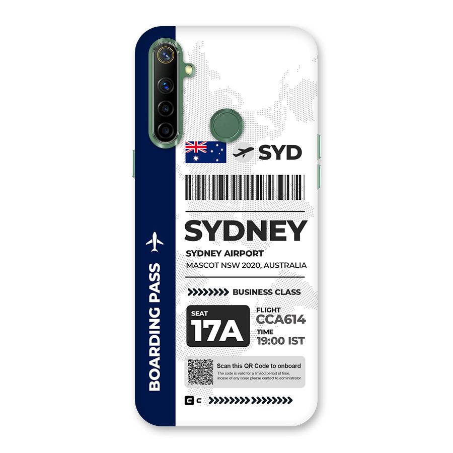 International Boarding Pass Sydney Back Case for Realme Narzo 10