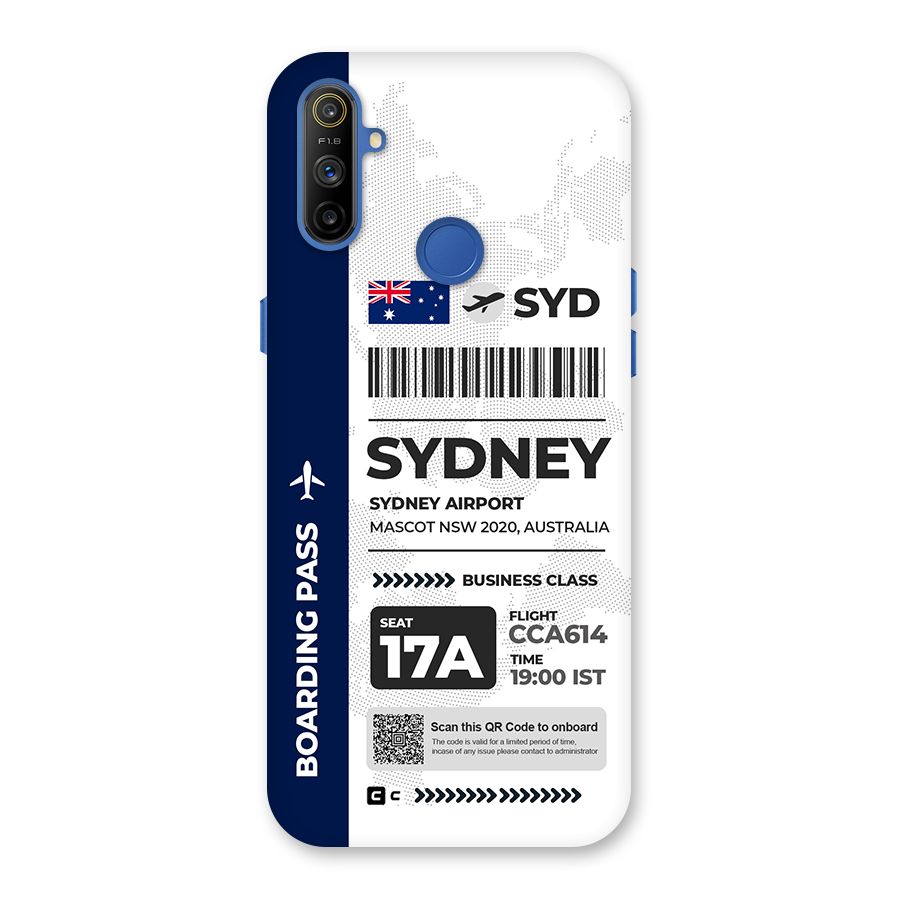 International Boarding Pass Sydney Back Case for Realme Narzo 10A