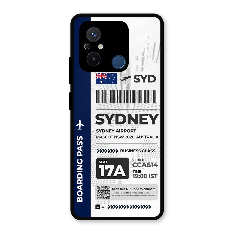 International Boarding Pass Sydney Metal Back Case for Redmi 12C