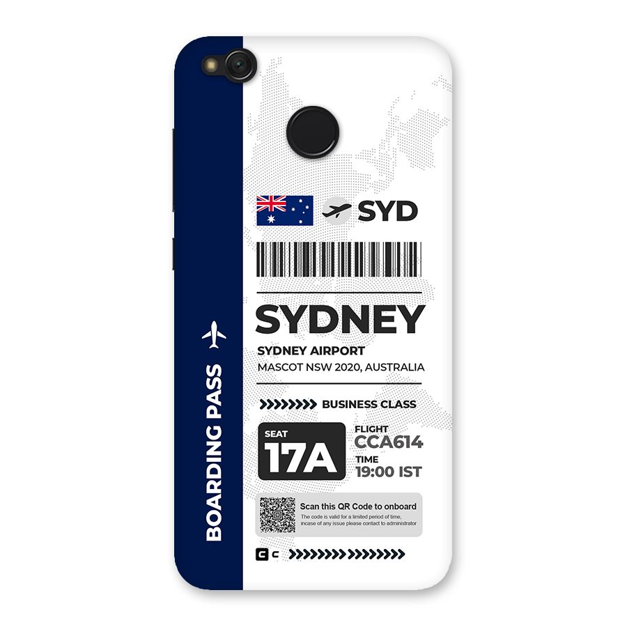 International Boarding Pass Sydney Back Case for Redmi 4