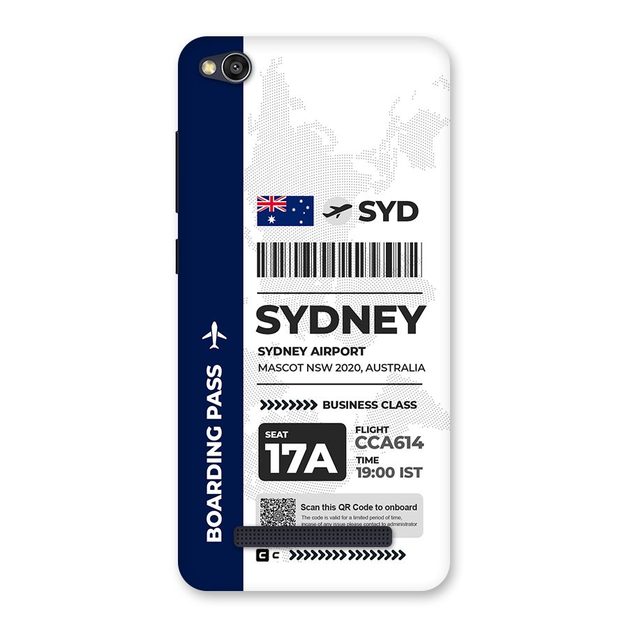 International Boarding Pass Sydney Back Case for Redmi 4A