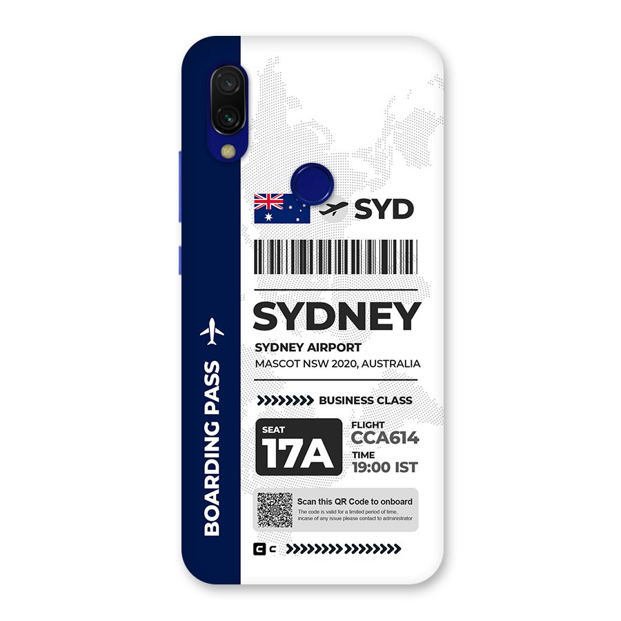 International Boarding Pass Sydney Back Case for Redmi 7