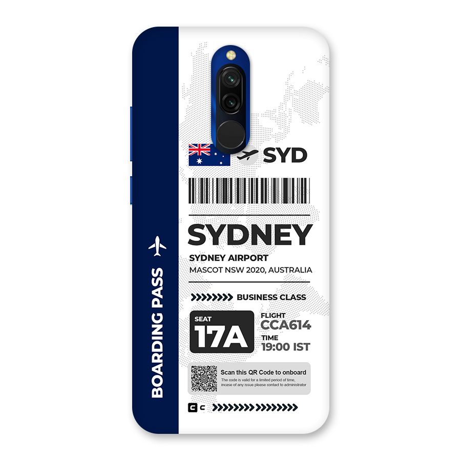 International Boarding Pass Sydney Back Case for Redmi 8