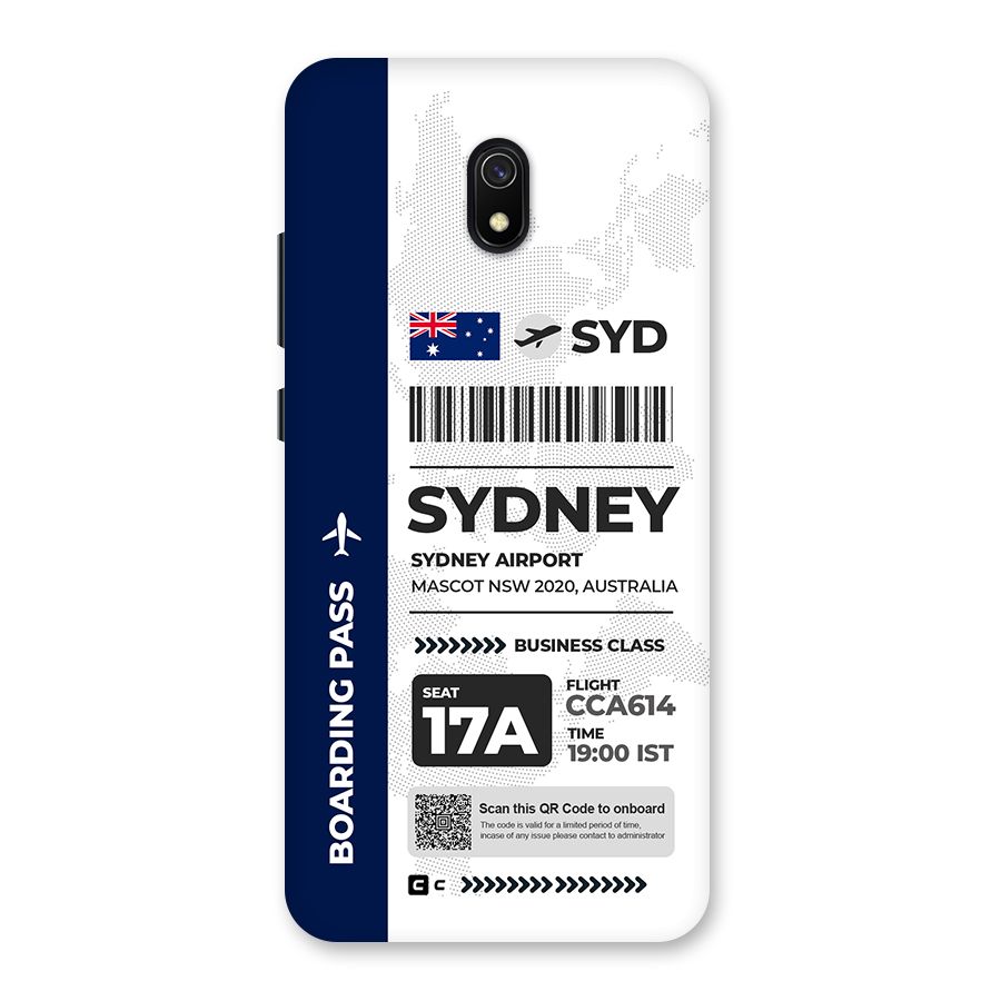 International Boarding Pass Sydney Back Case for Redmi 8A