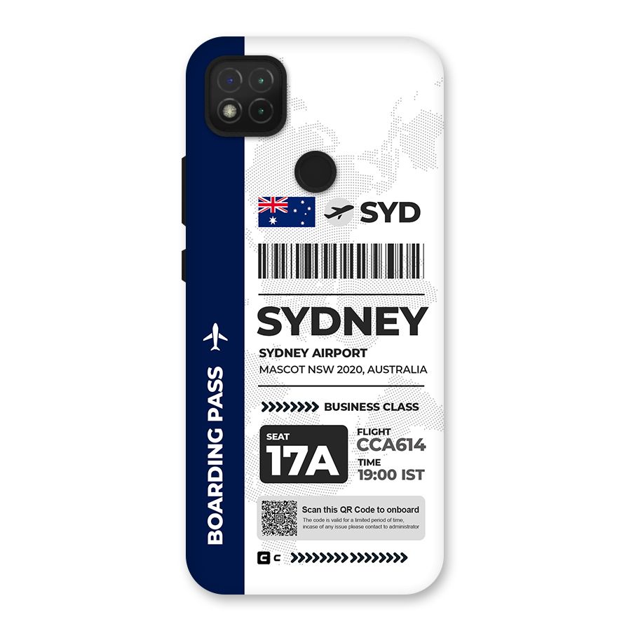International Boarding Pass Sydney Back Case for Redmi 9 Activ
