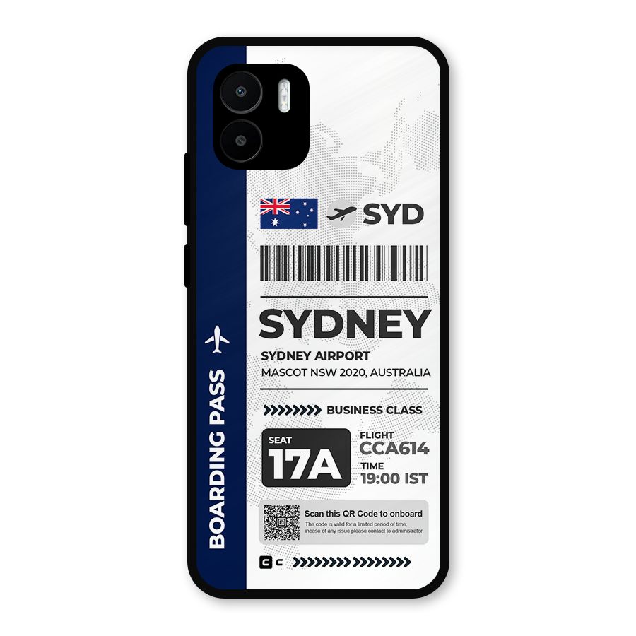 International Boarding Pass Sydney Metal Back Case for Redmi A1