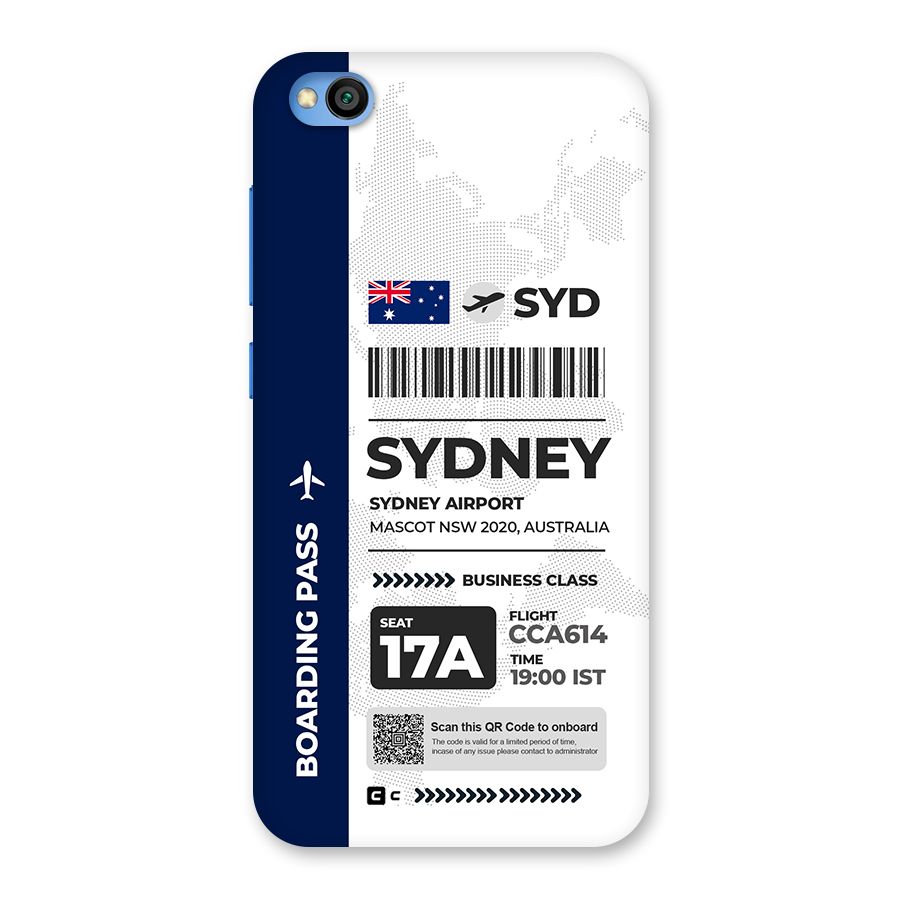 International Boarding Pass Sydney Back Case for Redmi Go