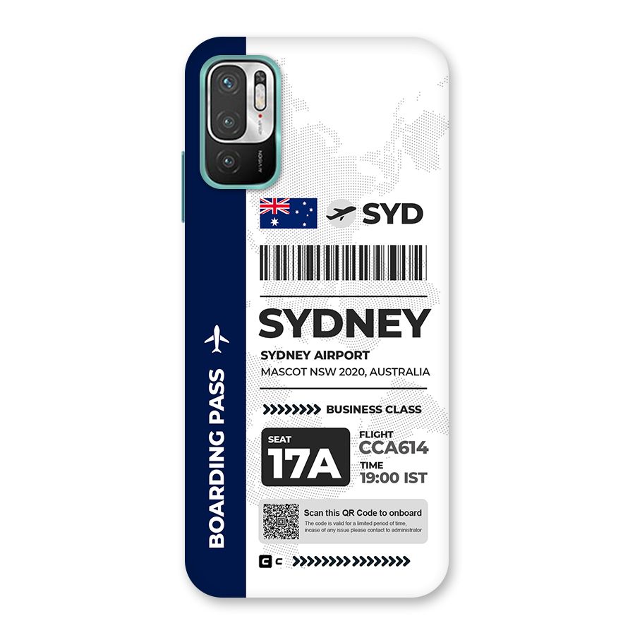 International Boarding Pass Sydney Back Case for Redmi Note 10T 5G