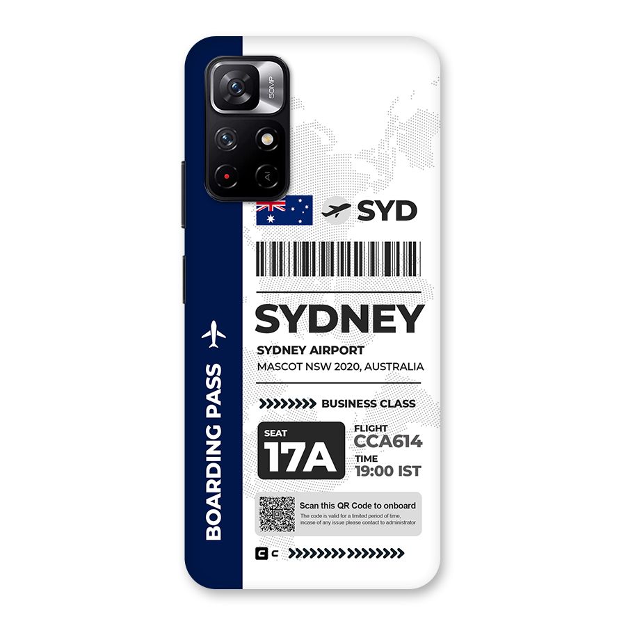 International Boarding Pass Sydney Back Case for Redmi Note 11T 5G