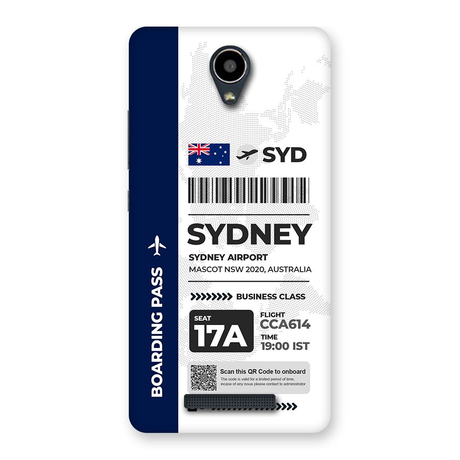 International Boarding Pass Sydney Back Case for Redmi Note 2