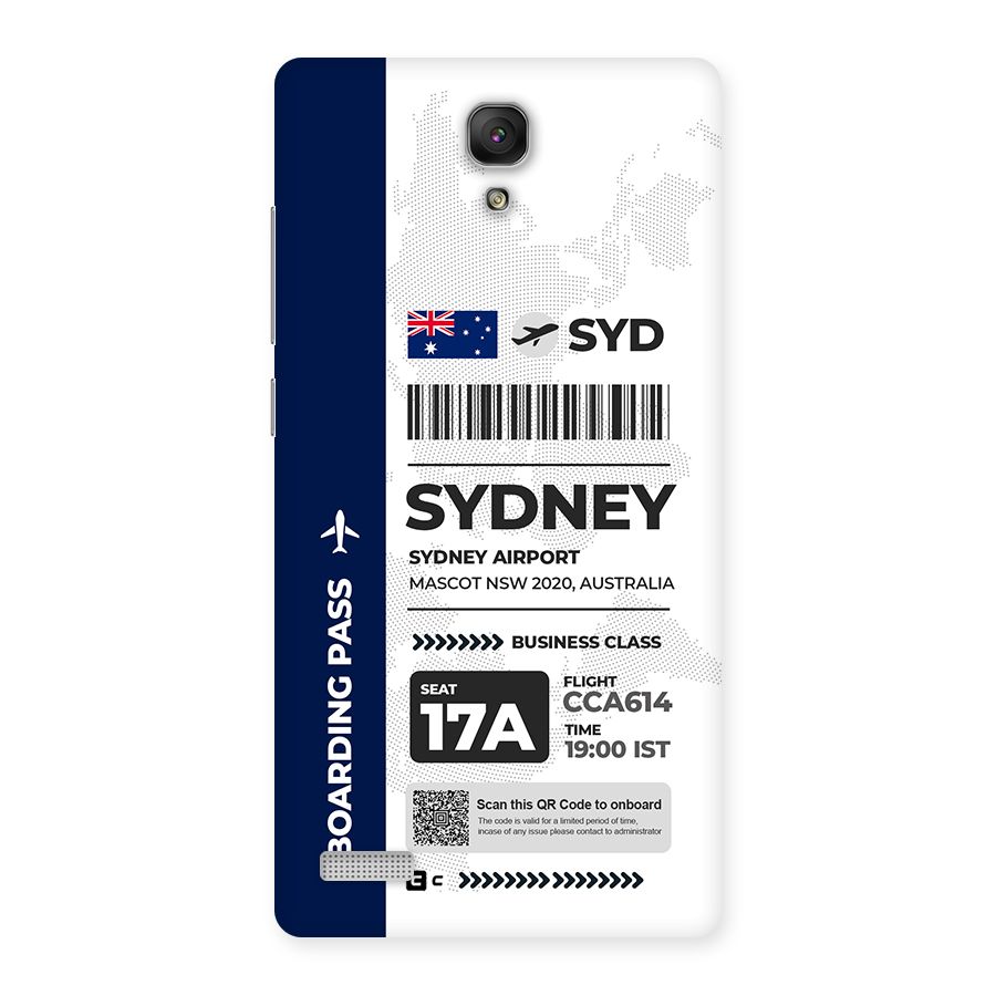 International Boarding Pass Sydney Back Case for Redmi Note Prime