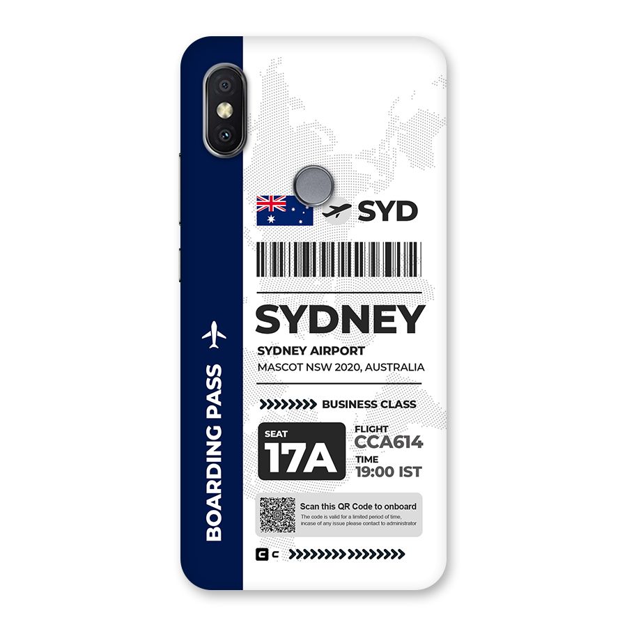International Boarding Pass Sydney Back Case for Redmi Y2