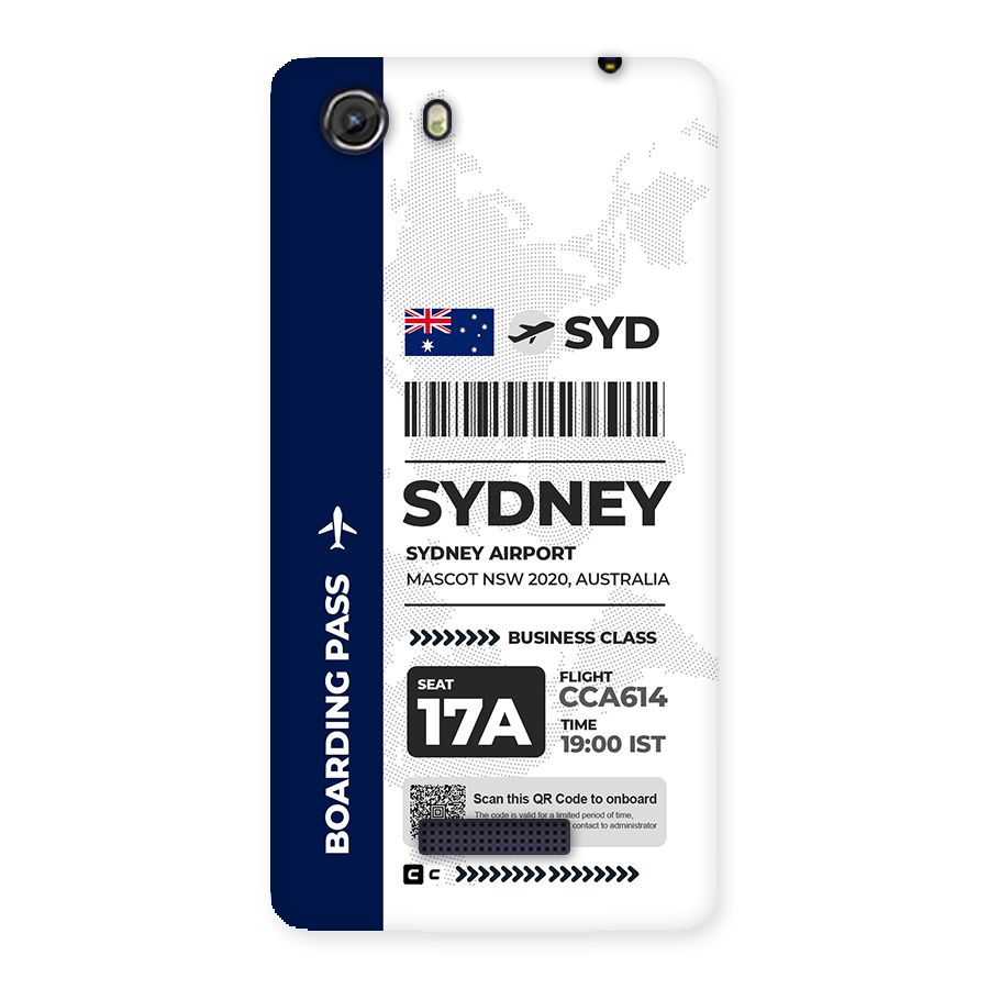 International Boarding Pass Sydney Back Case for Unite 3