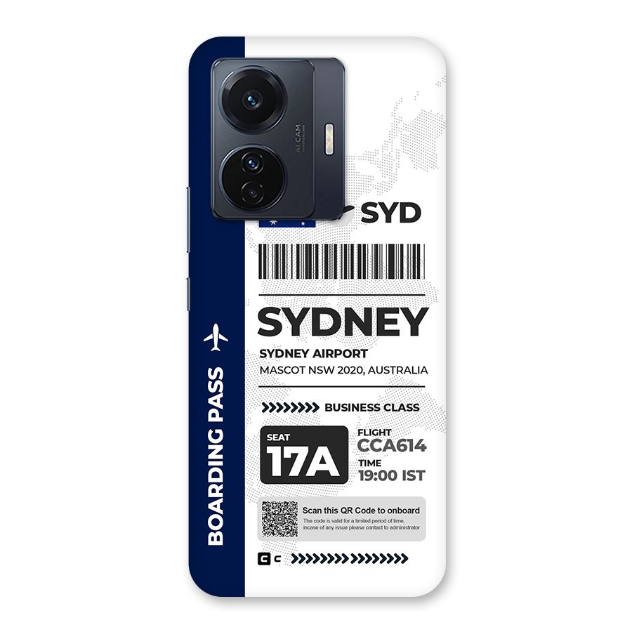International Boarding Pass Sydney Back Case for Vivo T1 Pro