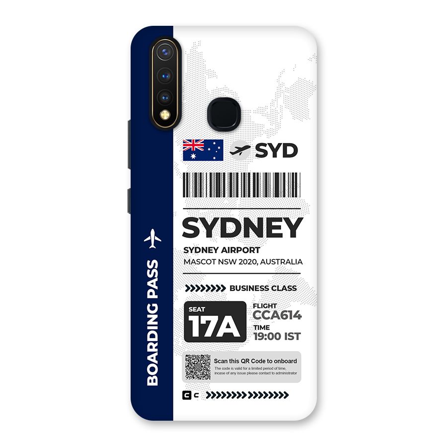 International Boarding Pass Sydney Back Case for Vivo U20