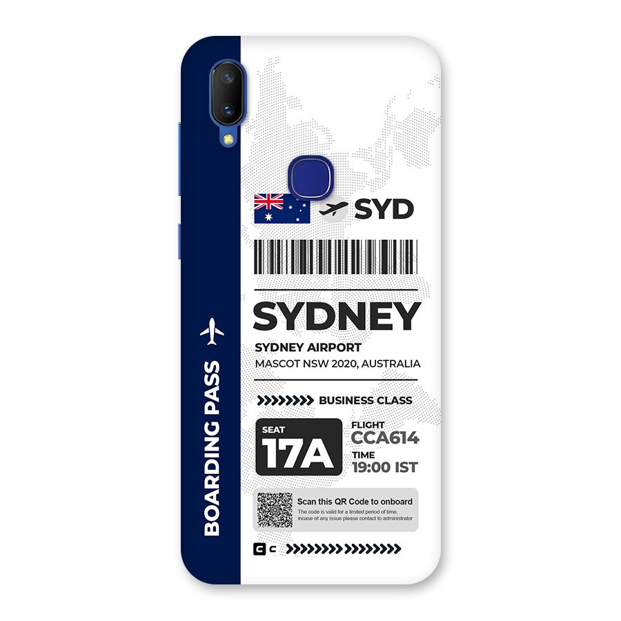 International Boarding Pass Sydney Back Case for Vivo V11