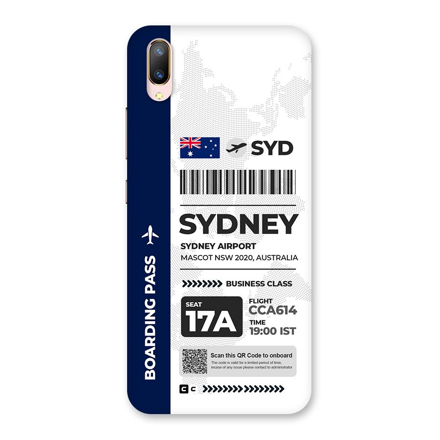 International Boarding Pass Sydney Back Case for Vivo V11 Pro
