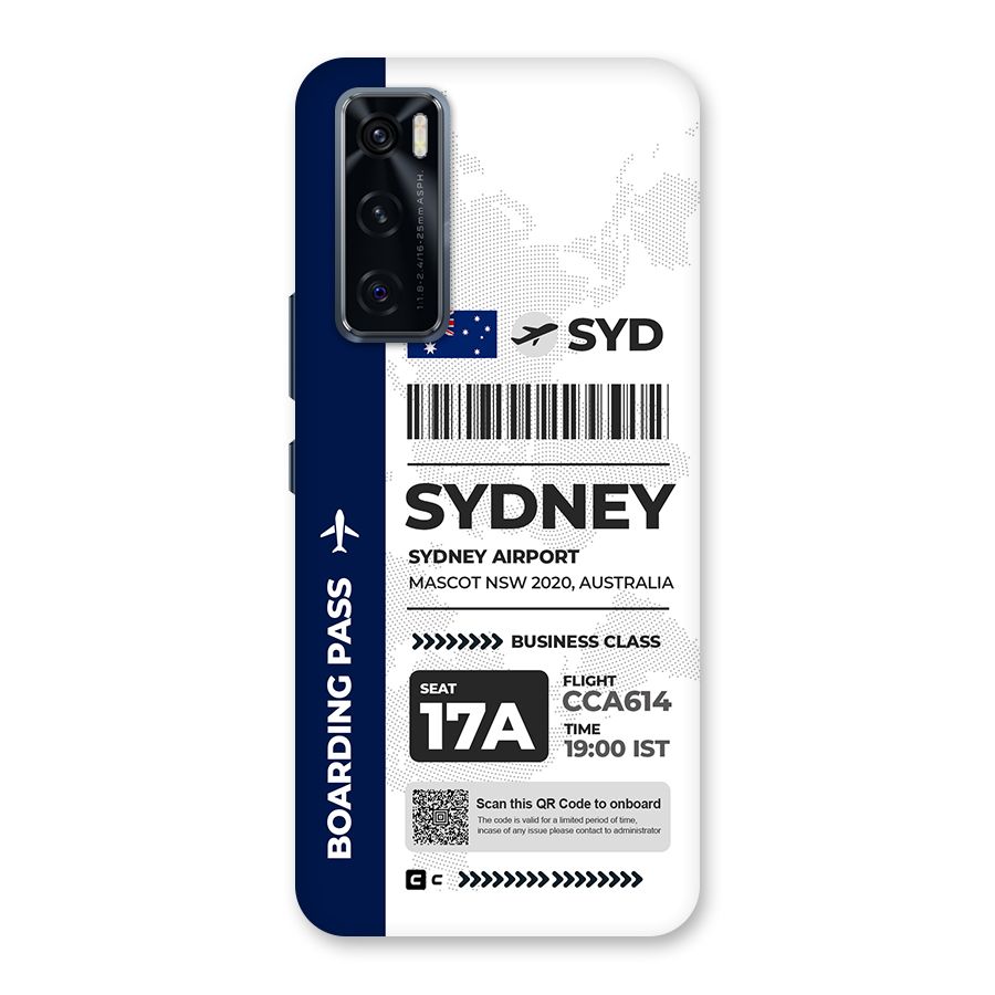 International Boarding Pass Sydney Back Case for Vivo V20 SE