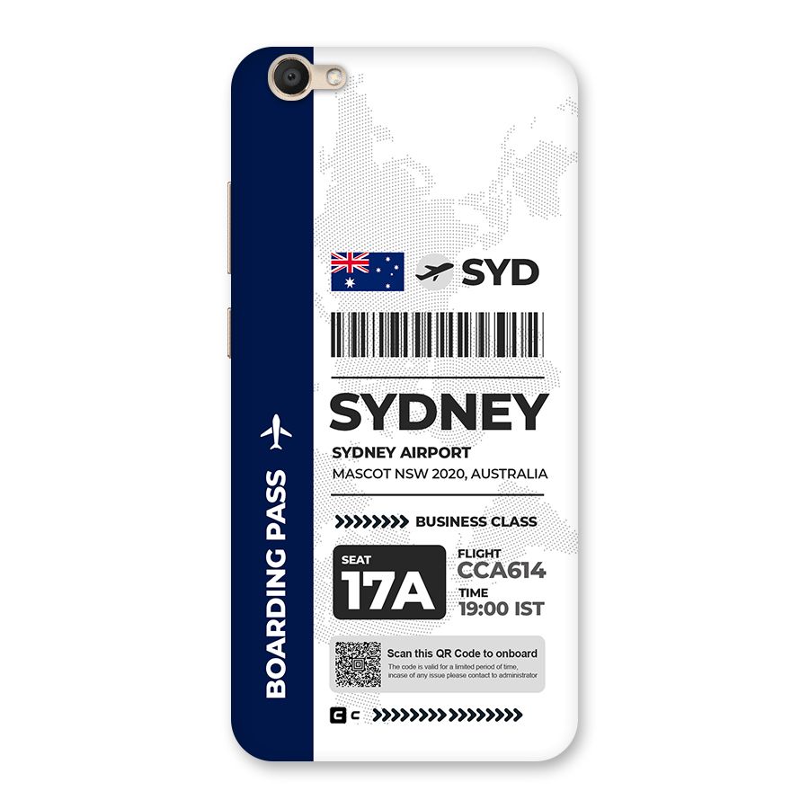 International Boarding Pass Sydney Back Case for Vivo V5
