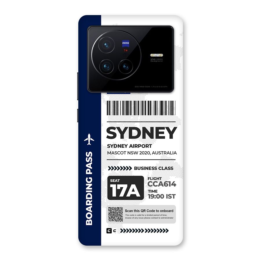 International Boarding Pass Sydney Back Case for Vivo X80