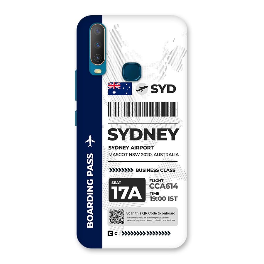 International Boarding Pass Sydney Back Case for Vivo Y11