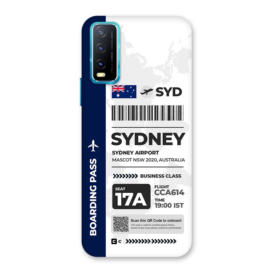 International Boarding Pass Sydney Back Case for Vivo Y20