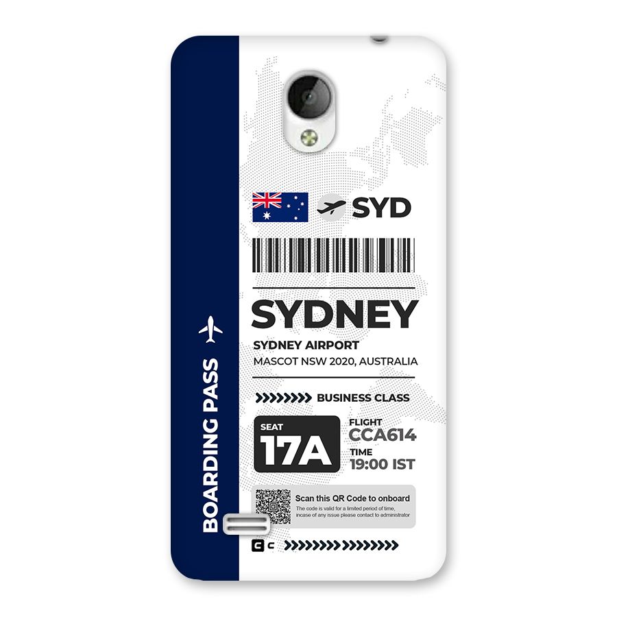 International Boarding Pass Sydney Back Case for Vivo Y21