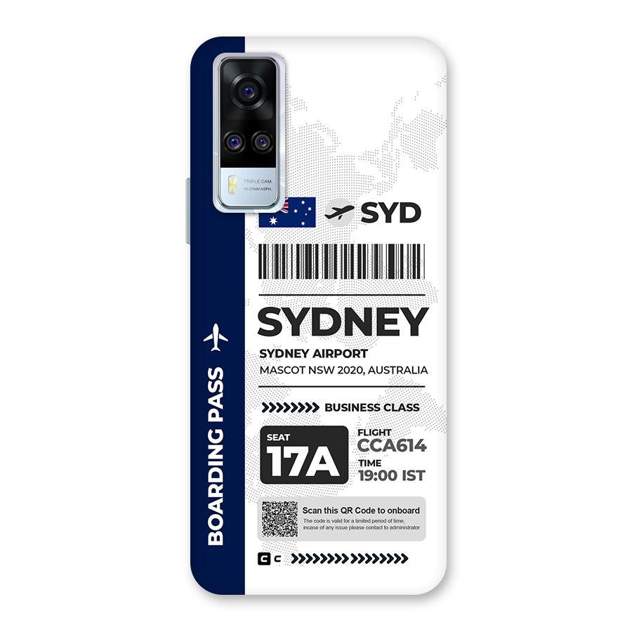International Boarding Pass Sydney Back Case for Vivo Y31