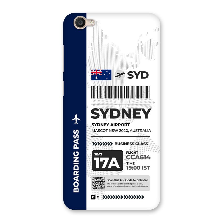 International Boarding Pass Sydney Back Case for Vivo Y55L