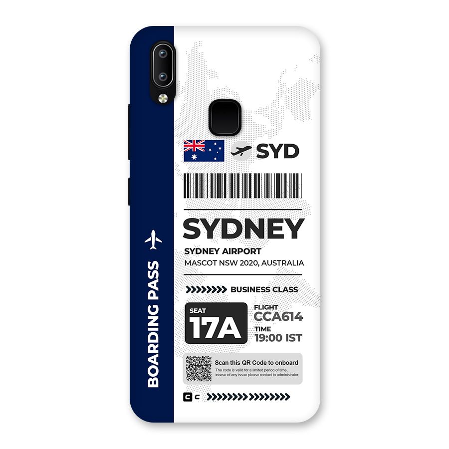 International Boarding Pass Sydney Back Case for Vivo Y93