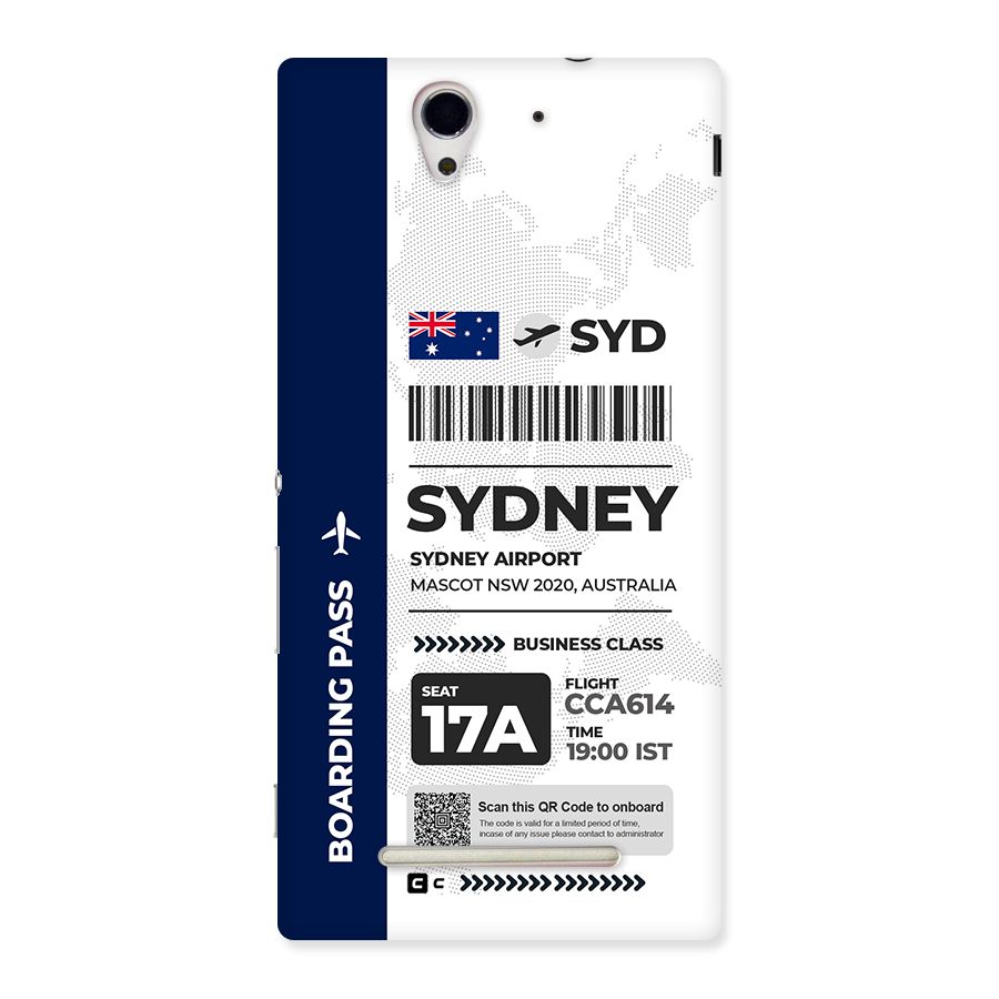 International Boarding Pass Sydney Back Case for Xperia C3
