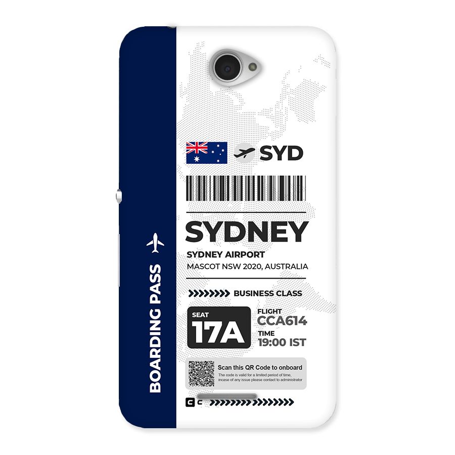 International Boarding Pass Sydney Back Case for Xperia E4