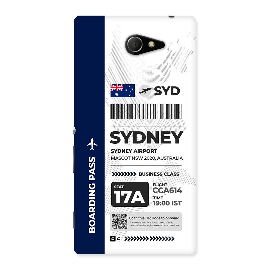 International Boarding Pass Sydney Back Case for Xperia M2