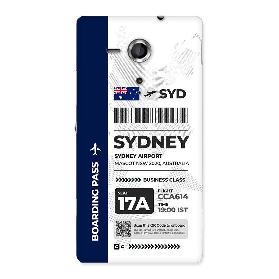 International Boarding Pass Sydney Back Case for Xperia Sp