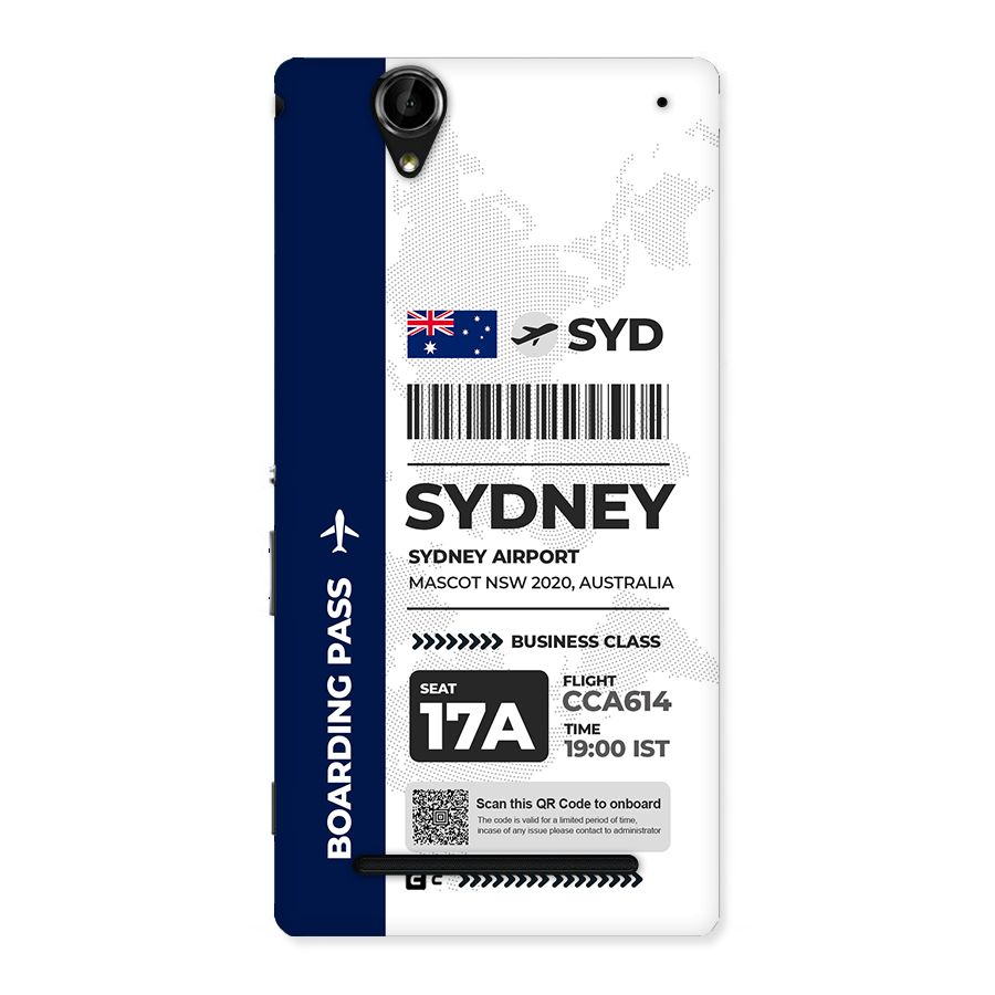 International Boarding Pass Sydney Back Case for Xperia T2