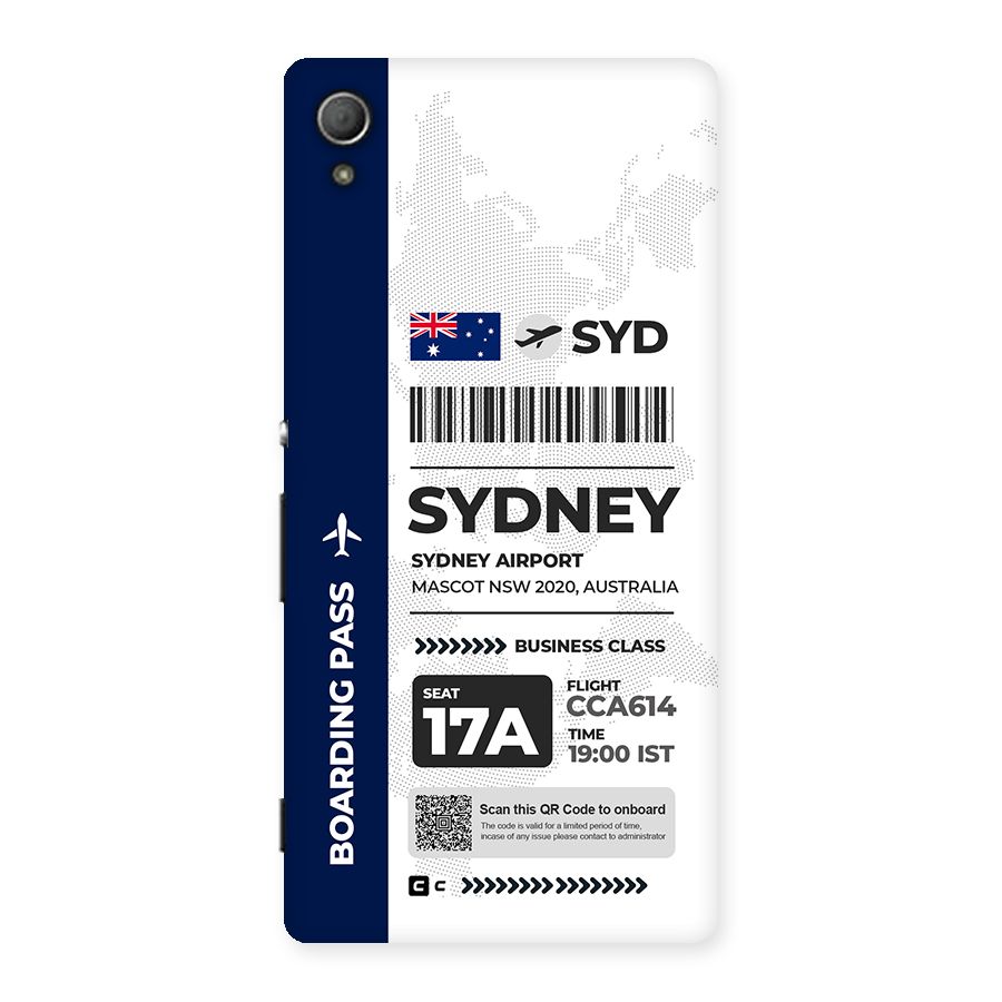International Boarding Pass Sydney Back Case for Xperia Z3 Plus