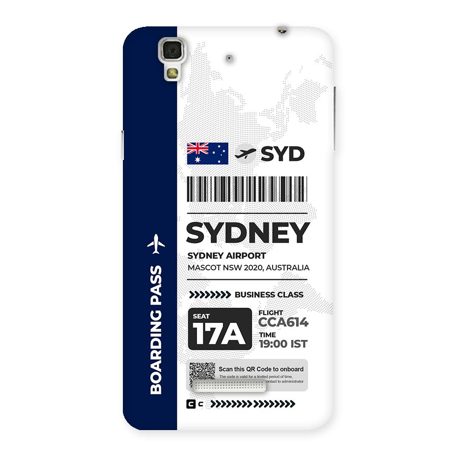 International Boarding Pass Sydney Back Case for YU Yureka Plus