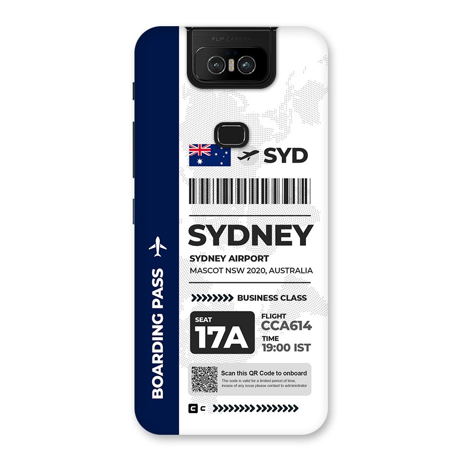 International Boarding Pass Sydney Back Case for Zenfone 6z