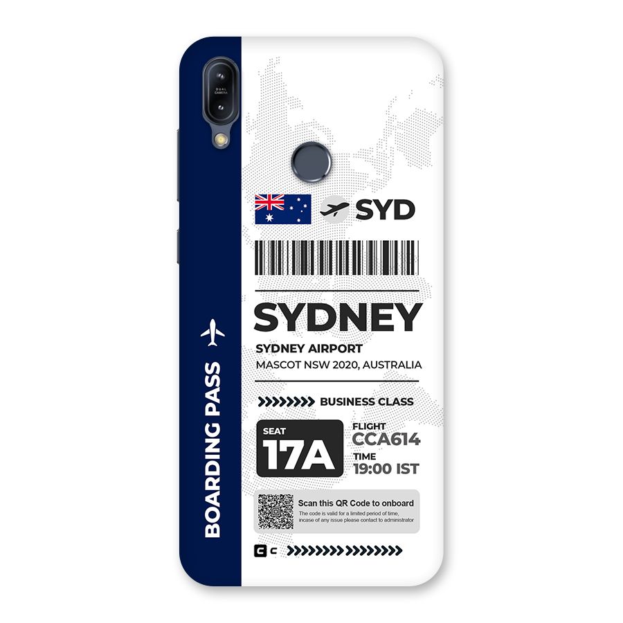 International Boarding Pass Sydney Back Case for Zenfone Max M2