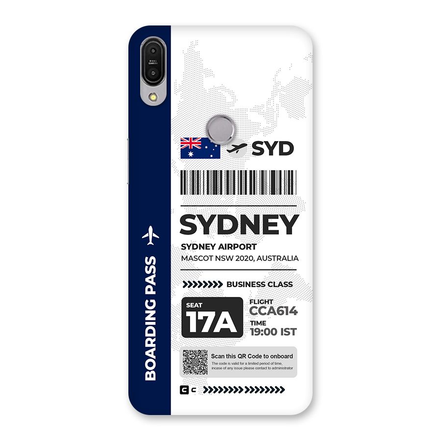 International Boarding Pass Sydney Back Case for Zenfone Max Pro M1