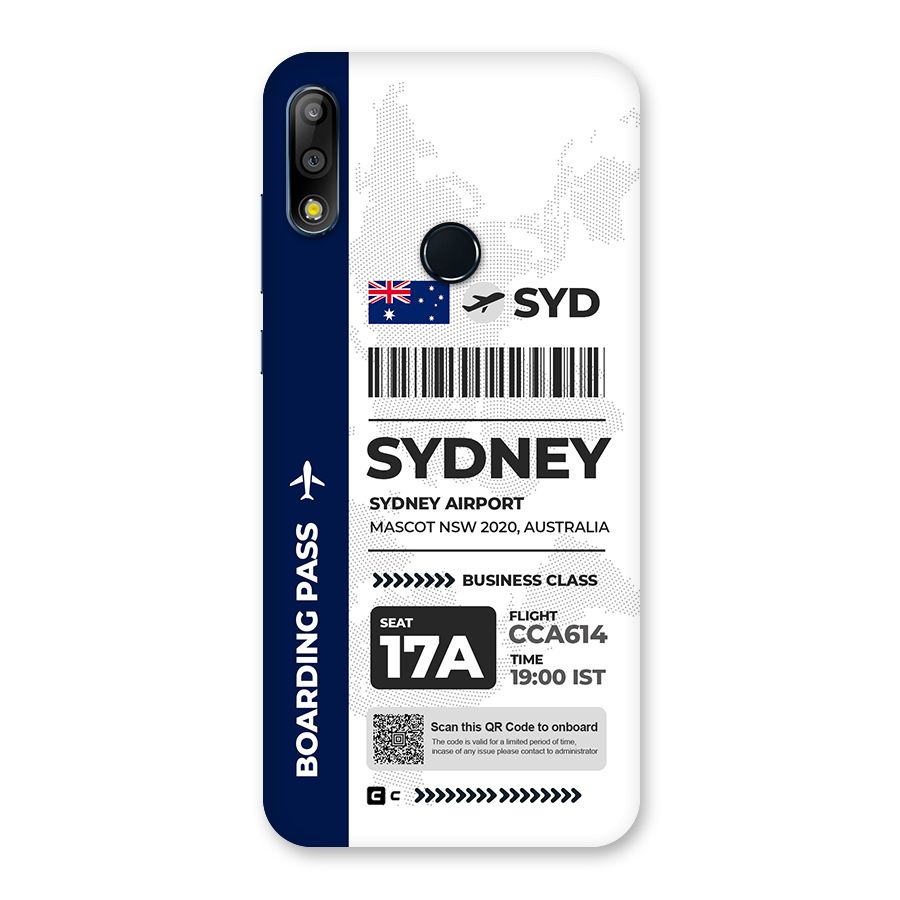 International Boarding Pass Sydney Back Case for Zenfone Max Pro M2