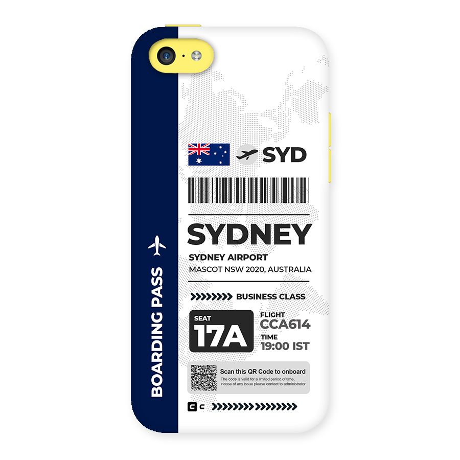 International Boarding Pass Sydney Back Case for iPhone 5C