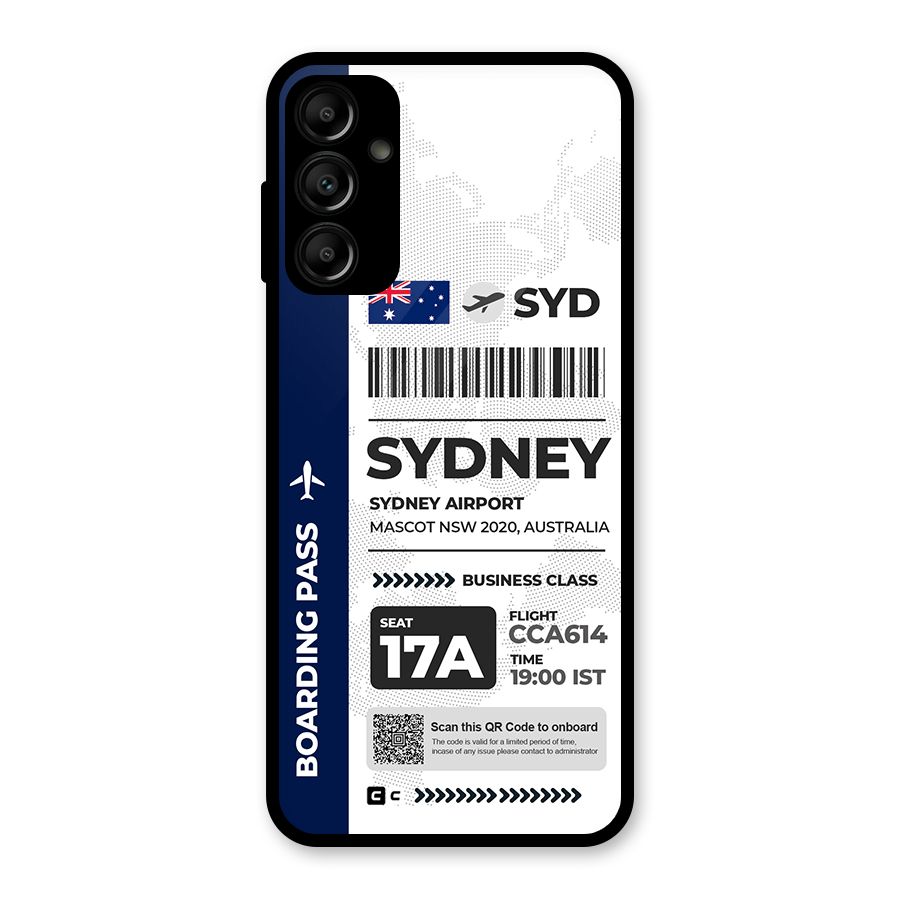 International Boarding Pass Sydney Glass Back Case for Galaxy A14 5G